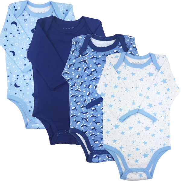  123 Bear 100% Cotton Baby Pants with Footies 100% Cotton Unisex  Boys Girls (Newborn, 2-Pack Blue) : Clothing, Shoes & Jewelry